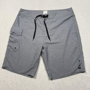 Rip Curl Board Shorts Mens 36 Gray‎ Stretch Swim Trunks Drawstring Pocket Hybrid